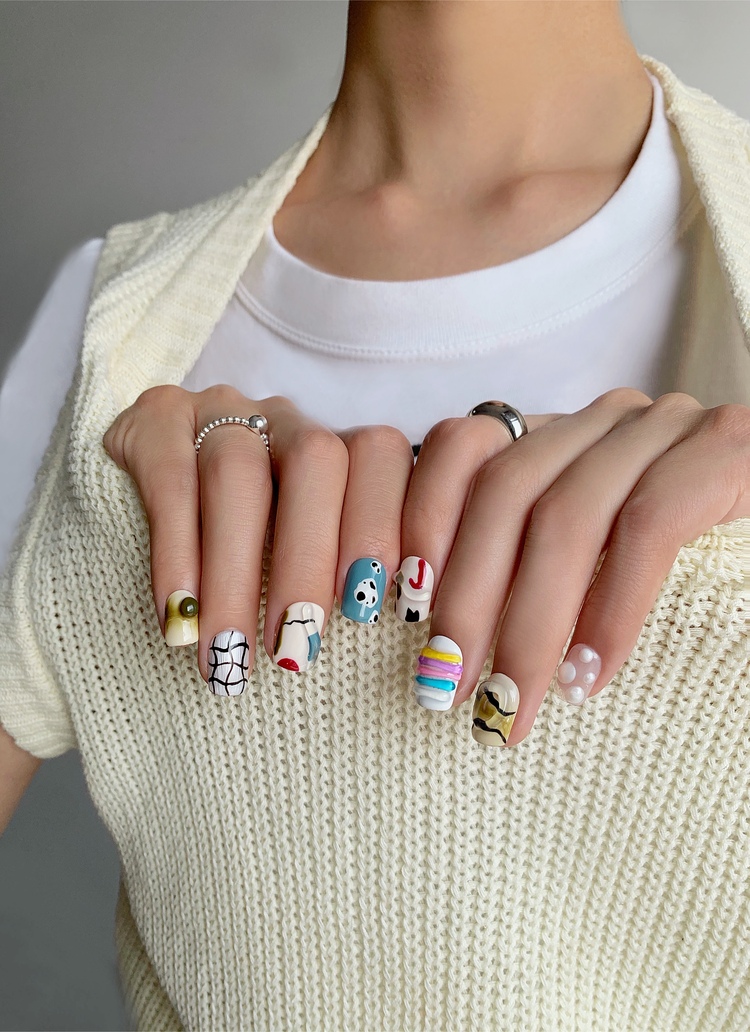 欧美风美甲图ins，欧美甲ins