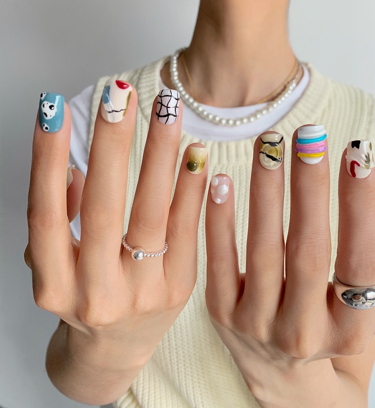 韩国ins美甲法式