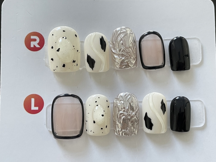 美甲ins小众短款简约