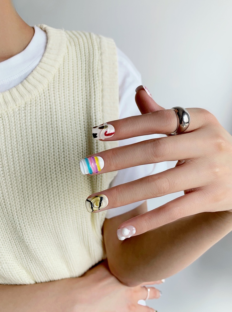 韩国ins美甲法式