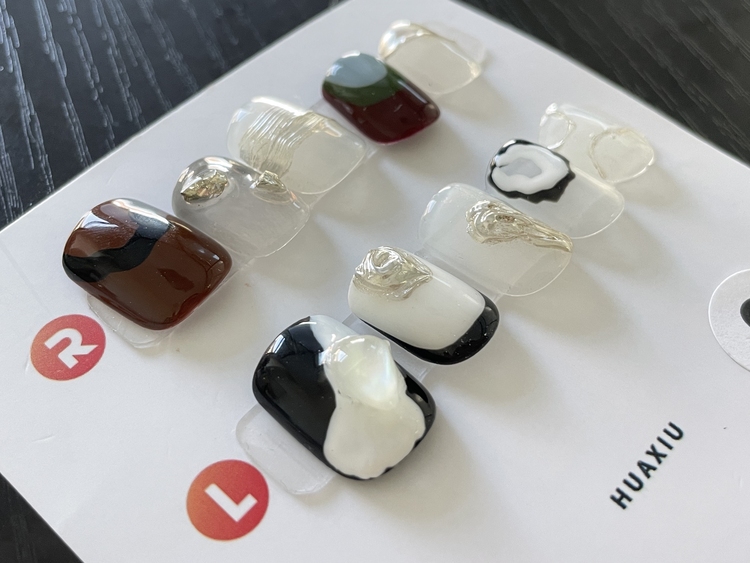 美甲ins小众短款简约