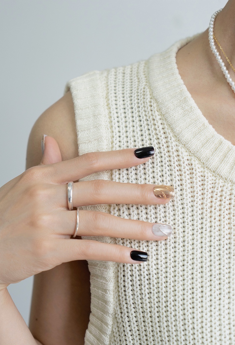 美甲ins甲片，美甲ins风图片