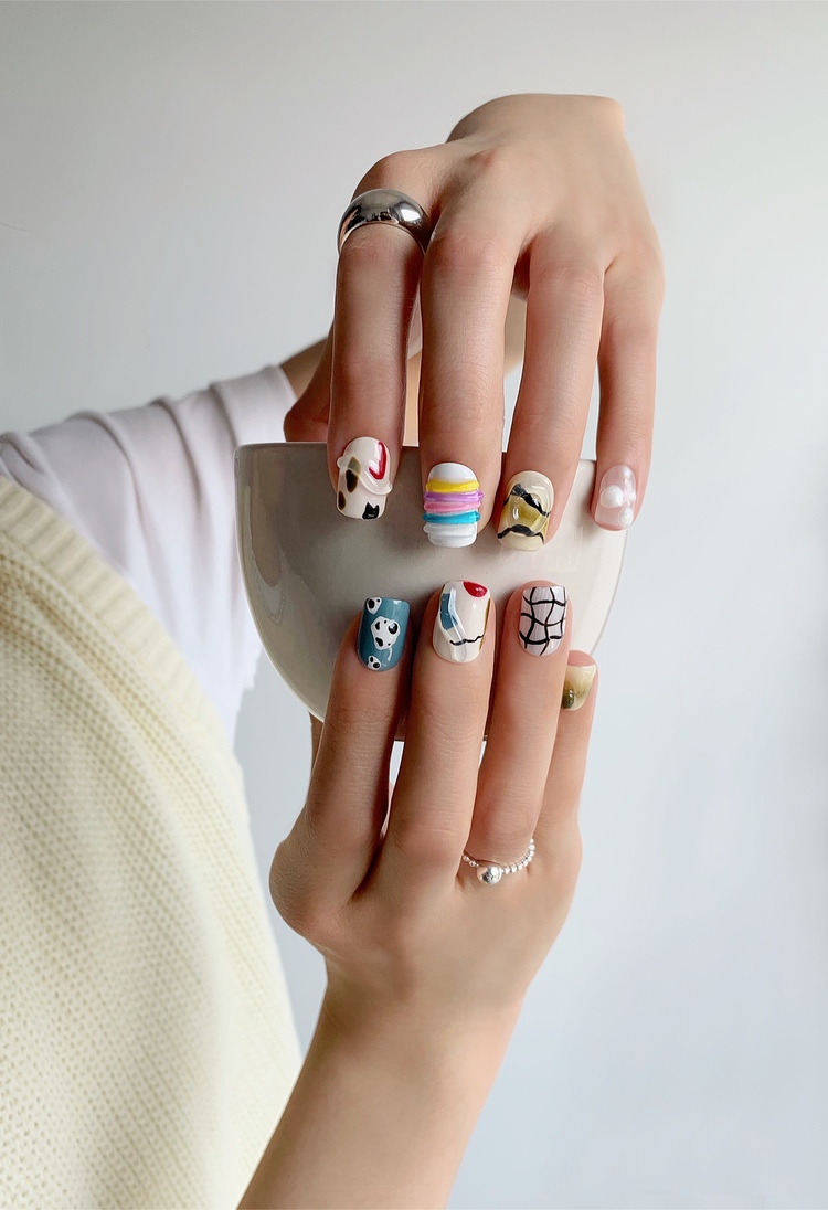 韩国ins美甲法式