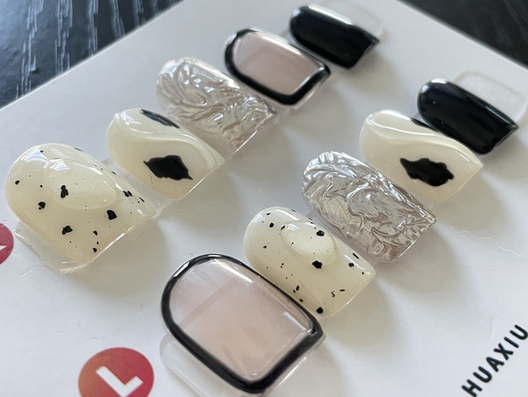 美甲ins小众短款简约