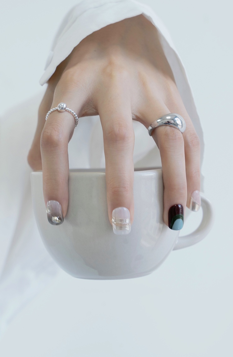 ins温柔风美甲，ins温柔风美甲品白